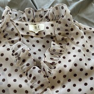 Polka Dot Ruffle Blouse